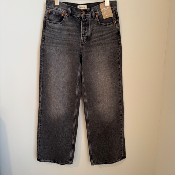NWT Madewell Kingswood Wash/ Black  Petite Low-Slung Baggy Jeans SZ 25 - Picture 4 of 7